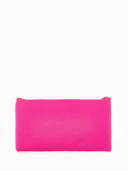 Цена за 3 шт. Косметичка-пенал на молнии, плоская, маленькая, однотонная, малиновая