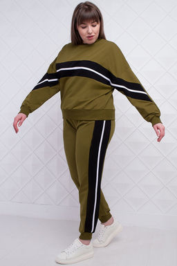 Арт. 2362 Костюм с брюками женский 50-58 (5 шт) Цвет:верх-зеленый кофе, низ-зеленый кофе - Калинка фото 2