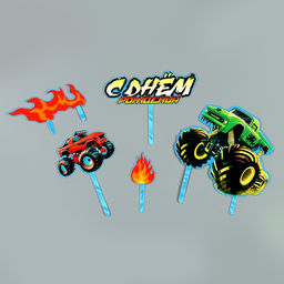 Украшение для торта С днём рождения, тачки