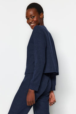 Lacivert Fitilli Orme Pijama Tak?m? THMAW21PT0009