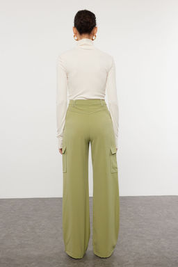TRENDYOLMILLA Siyah Kargo Genis Paca Kontrast Dikis Detayl? Dokuma Pantolon TWOSS21PL0288  фото 22