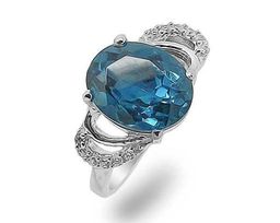 Кольцо из серебра лондон топаз кварц, Агнис