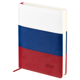 Ежедневник BG 2026г. А5 176л. "Флаг" (DdA5_09312) триколор, тв.переплет, кожзам