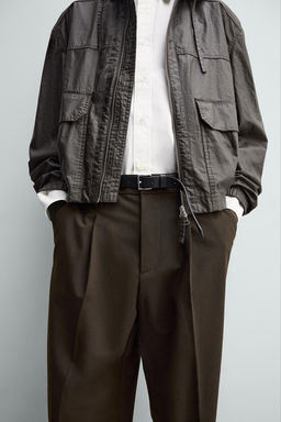 PANTAL?N WIDE FIT PLIEGUES / Marr?n - Zara фото 5