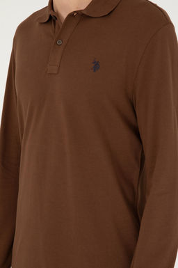 Мужской коричневый базовый свитшот - U.s. polo assn фото 7
