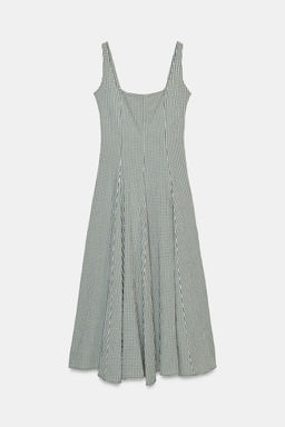 GINGHAM CHECK MIDI DRESS - Zara фото 14