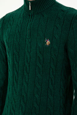 Мужской темно-зеленый свитер - U.s. polo assn фото 7