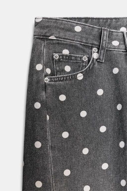 JEANS ZW COLLECTION ANKLE RELAXED TIRO MEDIO LUNARES / Gris perla - Zara фото 7