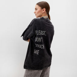 Футболка из вареного хлопка женская Mist Don&apos;t touch me, размер S, чёрная