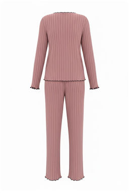 Gul Kurusu Baby Overlok Detayl? Fitilli Orme Pijama Tak?m? THMAW26PT00214 - Trendyolmilla фото 3