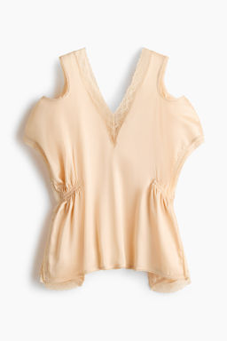 Top de sat?n con ribetes de encaje - H&m фото 6