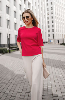 Брюки с завышенной талией сливочный - Donna saggia фото 3