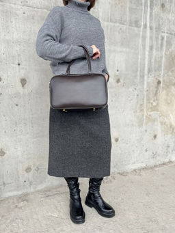 Женская кожаная сумка бочонок 1003 Кофе