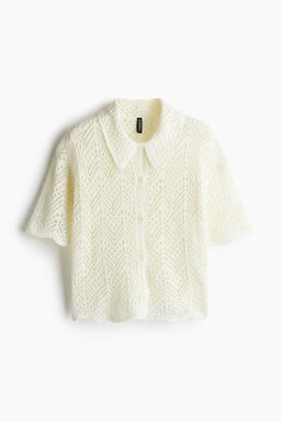 Camisa de manga corta en punto pointelle