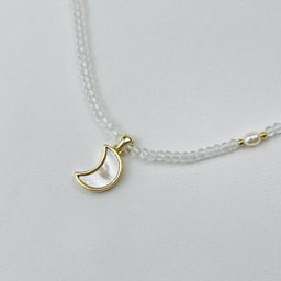 Бусы-Чокер из Горного хрусталя и Жемчуга с перламутровой подвеской - Радуга самоцветов фото 2