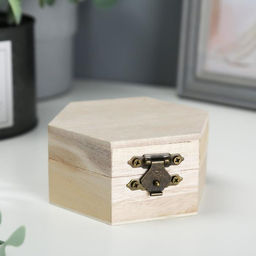 Цена за 2 шт. Шкатулка для росписи дерево «Шестигранник» 9×4.5×8 см