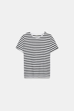 CAMISETA LAVADA MANGA CORTA / rayas
