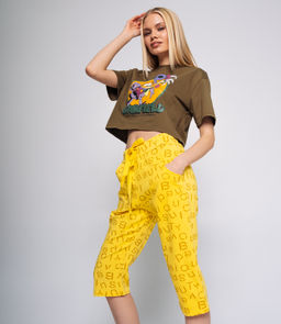 Бриджи #МСК970133, жёлтый