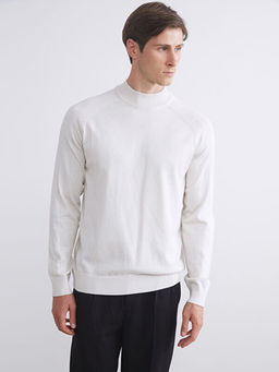 Yar?m Bal?k?? Yaka Uzun Kollu Erkek Triko Kazak