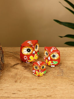 Набор сувенирный «Совята», h=4 см, h=3 см, h=2 см, дерево, коричневый