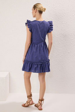 Indigo Brode Skater/Belden Ac?lan Mini Astarl? Dokuma Elbise TWOSS22EL00697 - Trendyolmilla фото 4