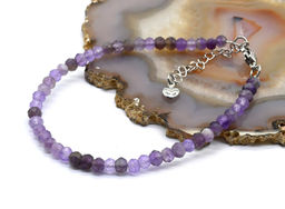 Браслет из аметиста шарик граненый 4мм, 18см
