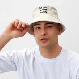 Панама MINAKU с надписями, бежевый, размер 56--58