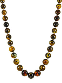 Объёмные бусы Метеорит из натурального формованного янтаря с красивой текстурой