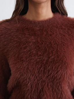 Bisiklet Yaka Kad?n Pel?? Triko Kazak