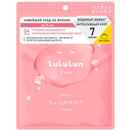 Lululun набор 7 шт Маска для лица Увлажнение и Баланс кожи Face Mask Pure Balance Pink