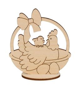 Заготовка для декорирования Mr. Carving ВД-860 На подставке фанера 0.3 см Курочка с цыпленком (10х8.7) фото 3