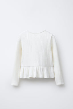 RIBBED SOFT-TOUCH T-SHIRT WITH BOWS - Zara фото 2