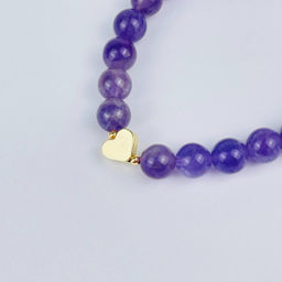 Браслет из Аметиста со вставкой сердце - Радуга самоцветов фото 2