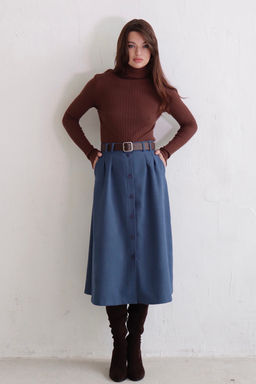 Юбка на пуговицах длины миди - Martichelli фото 6