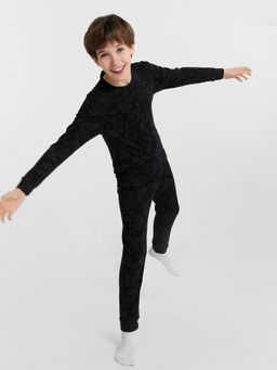 Комплект домашний для мальчиков черный с принтом драконы