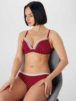 Цена за 2 штуки! Трусы слипы женские красные с принтом в сердечко - Mark formelle фото 7