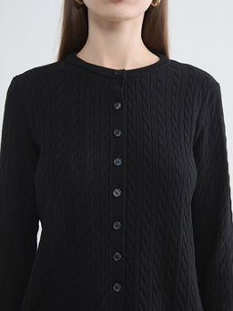 Bisiklet Yaka Kendinden Desenli Kad?n Triko H?rka