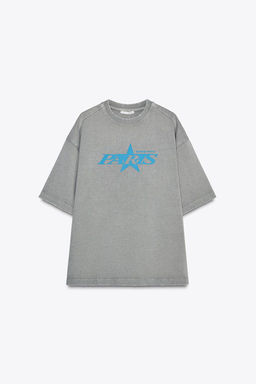 FADED-EFFECT T-SHIRT WITH SLOGAN - Zara фото 5