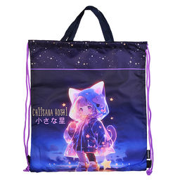 Сумка для сменной обуви "Chiisana Hoshi" 38x43 см, влагонепроницаемый полиэстер, на веревочной завязке, с текстильными ручками