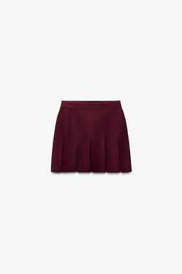 PLEATED MINI KNIT SKIRT - Zara фото 9