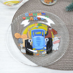 Набор СИНИЙ ТРАКТОР 3 пр.: кружка 250 мл, салатник 13 см, тарелка 19,5 см в под.уп. арт.СТН3-1 /МФК/  фото 4