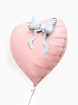 Цена за 2 шт. Воздушный шар фольгированный 36" «Розовое сердце с бантом»