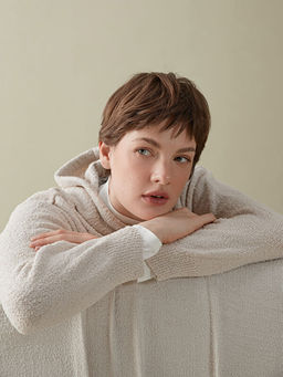 Kap??onlu Oversize Kad?n Triko Kazak