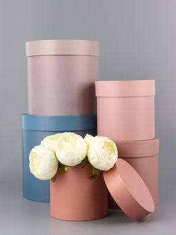 Набор круглых коробок 5 в 1 "Коралл", 13 х 13,5 -19.5 х 23 см