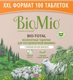 АКЦИЯ! Таблетки для Посудомоечных Машин 100шт BioMio BIO-TOTAL Масло Эвкалипта