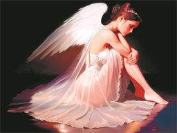 Картина по номерам на холсте "Грустный ангел" 30*40см (Х-8565)