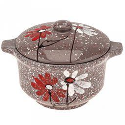 Бульонница керамическая "Буль-буль" 0,5л, д13см, h11,5см, "Дуэт", с крышкой (Россия)