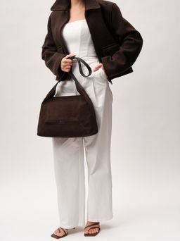 Замшевая сумка Mosaic DBR 31376 черный каштан фото 6