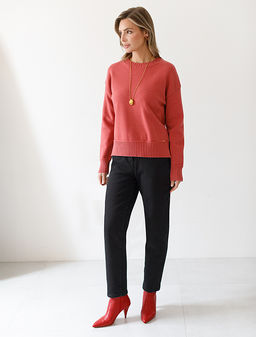 Джинсы mom-fit из эластичного денима на флисе - Vilatte фото 4