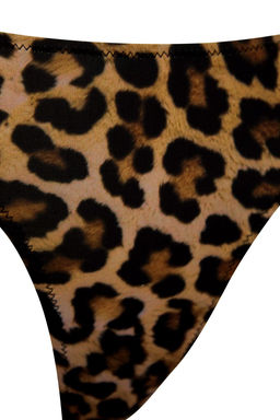 Trendyolmilla Leopar Ve Siyah 2li Normal Bel Bikini Alt? TBESS25BA00054  фото 8